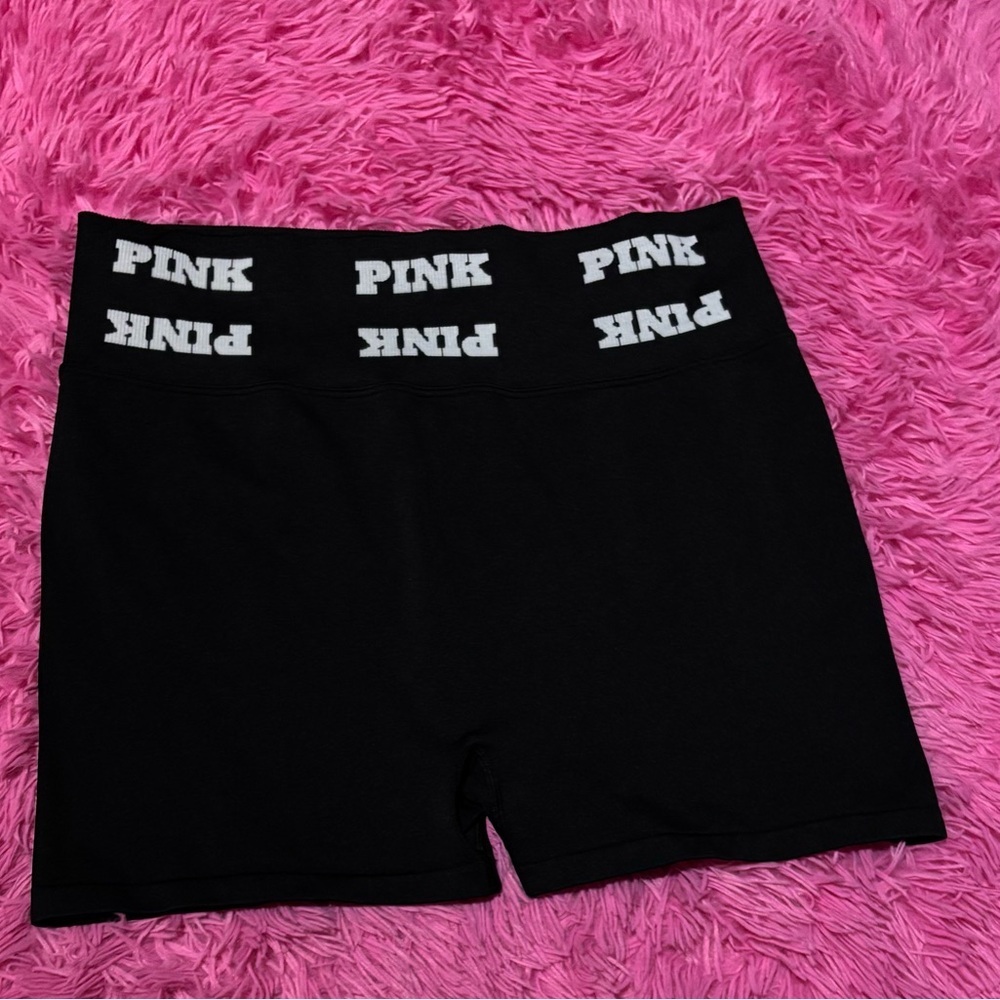 PINK 3" Seamless Soft Black Bike Shorts Women Size XL